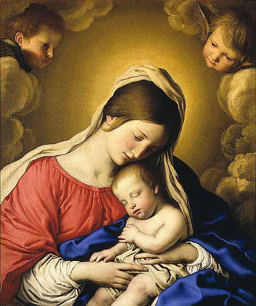 Giovan Battista Salvi Sassoferrato Madonna and Child Sweden oil painting art